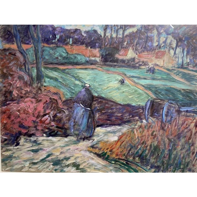 Pont-Aven School Artist, Breton Countryside, 1920s, Gouache, Framed For Sale - Image 4 of 9