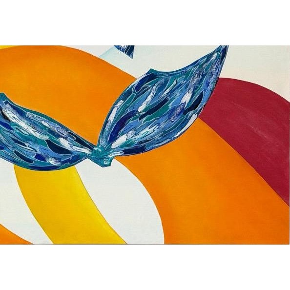 Orange Mid 20th Century Large Format Mid-Century Modern Abstract Oil Painting Progression No 13 by Peabody - 72” For Sale - Image 8 of 14