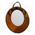1970s Handmade Leather Petite Oval Mirror Boho Fab! For Sale