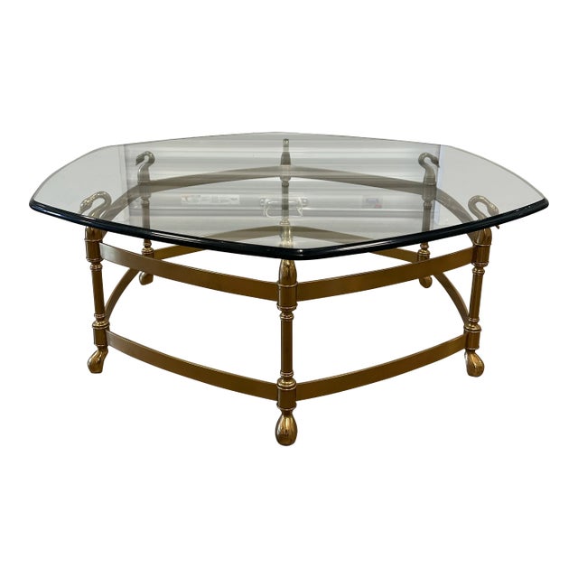 1960s LaBarge Swan Coffee Table For Sale