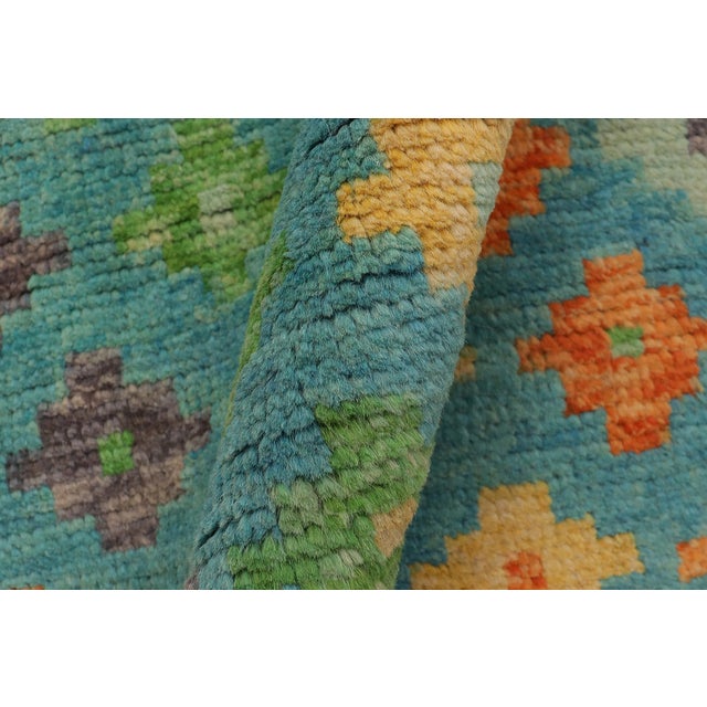 Beige Contemporary Balochi Blue/Beige Wool Rug - 4'0''x5'10'' For Sale - Image 8 of 11