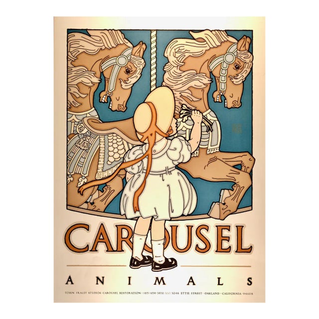 Carousel Animals: A Limited Edition Goines Graphic Art Poster, 1984 For Sale