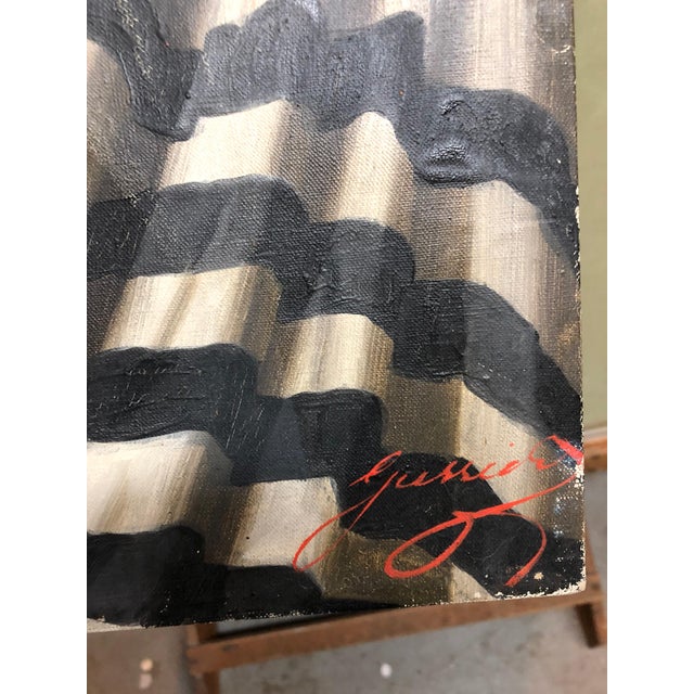 Realism Polish Judaica Portrait of Hasidic Rabbi with Tallit Synagogue Oil Painting For Sale - Image 3 of 3