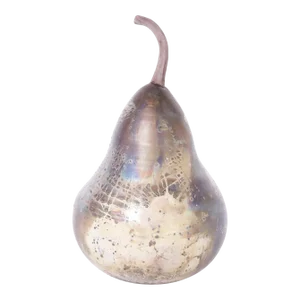 Pottery Pear Sculpture With Raku Glaze