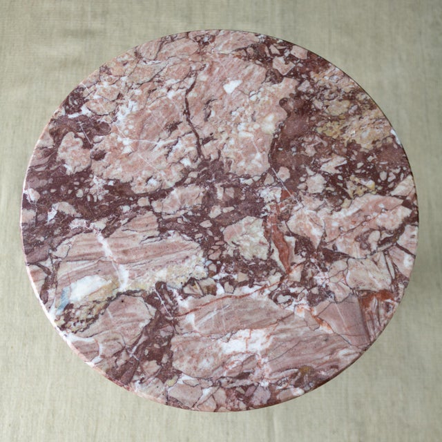 Maroon Empire Style Pink Marble Swan Leg Side Table or Drinks Table For Sale - Image 8 of 11