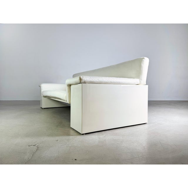 Three-Seater Leather Sofa in White by Cini Boeri, 1980 For Sale - Image 6 of 8