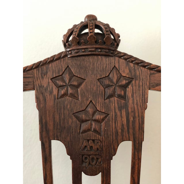 Wood Antique Marked Dining Chair Copenhagen Denmark 1902 For Sale - Image 7 of 14