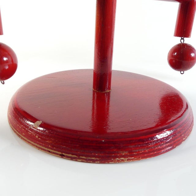 Wood Red Candle Holder in Wood from Aarikka Finland, 1960s For Sale - Image 7 of 8