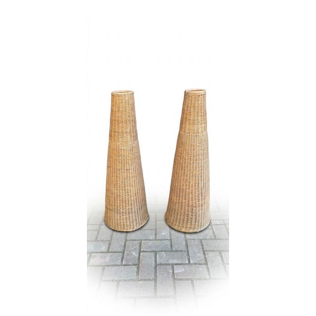 Vintage Canne Floor Lamps, 1960s, Set of 2 For Sale - Image 11 of 11