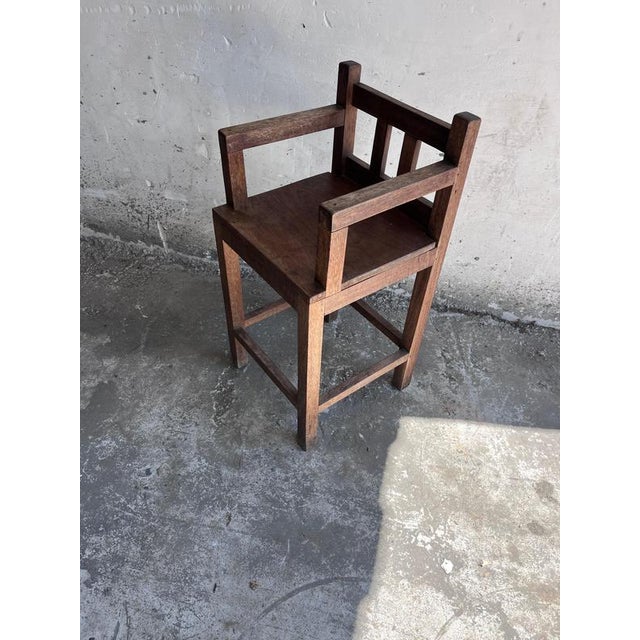 Brutalist Oak Childrens Chair, 1960s For Sale - Image 5 of 10