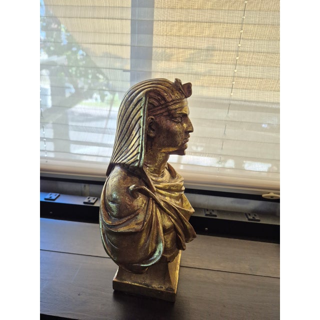 1990s 1990s Gilded Egyptian Pharaoh Bust For Sale - Image 5 of 5