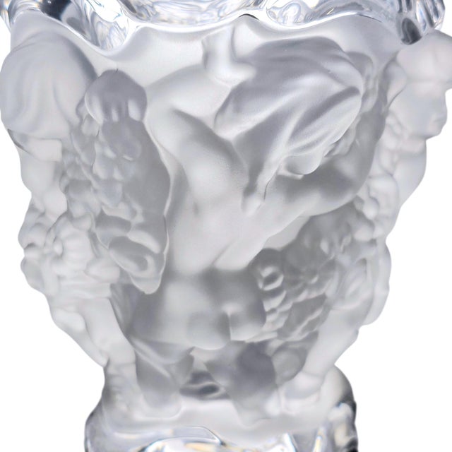 Transparent Bombay Company German Frosted Cherub Lead Crystal Vase 7.25" For Sale - Image 8 of 12