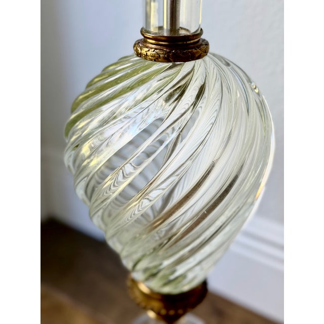 Vintage Marbro Venetian Murano Swirl Glass Table Lamp For Sale - Image 10 of 17