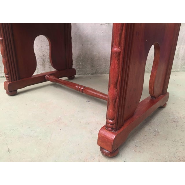 Art Deco Set of Four Modernist Rectangular Upholstered Window Benches With Arms For Sale - Image 3 of 13