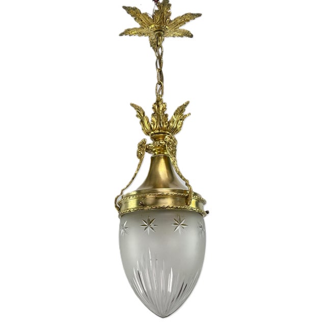 Art Nouveau Hanging Lamp in Bronze, 1890s For Sale - Image 3 of 9