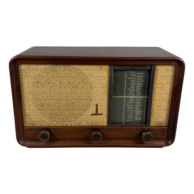 Vintage Swiss Type 2201 Valve Radio in Wood from Paillard For Sale