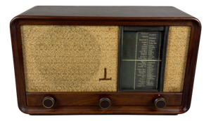 Vintage Swiss Type 2201 Valve Radio in Wood from Paillard