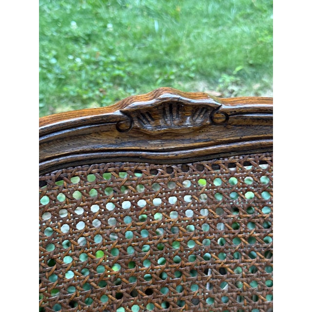 Brown Vintage Century Furniture Cane Back Dining Chairs - A Pair For Sale - Image 8 of 11