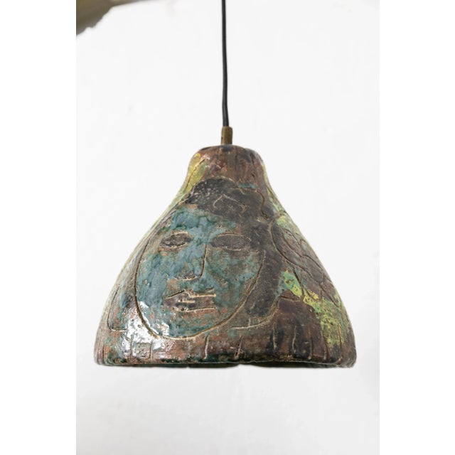 Vintage Ceramic Pendant Lamps, 1950s, Set of 3 For Sale - Image 4 of 9