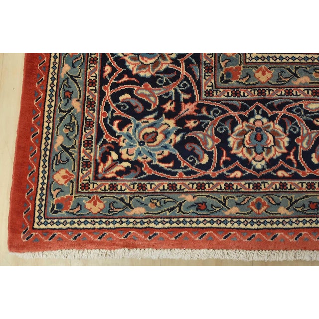 Sarouk Rug 9’5” X 12’6” Red Wool Vintage Traditional Hand-Knotted Carpet For Sale - Image 10 of 13