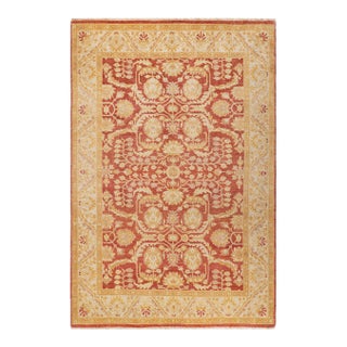 Eclectic, One-of-a-Kind Hand-Knotted Area Rug - Orange, 6' 0" x 8' 9" For Sale