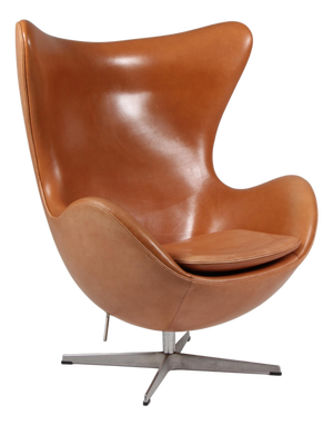 Egg Chair in Leather attributed to Arne Jacobsen for Fritz Hansen, 2010s