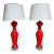 Pair of Tangerine Color Glass Murano Table Lamps, 19 For Sale