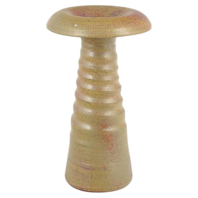 1960s European Slender Stoneware Vase with Ribbed Body, 1960s For Sale - Image 5 of 5