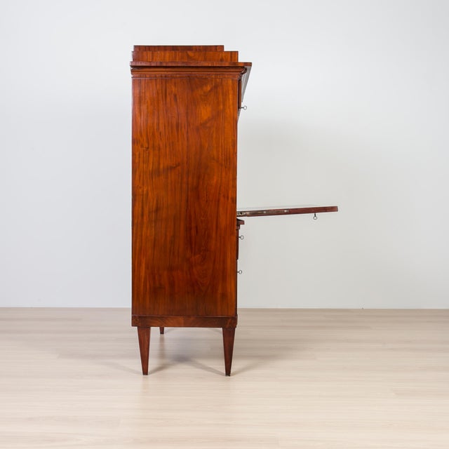 19th Century French-Polished Mahogany Secretary Desk For Sale - Image 3 of 14