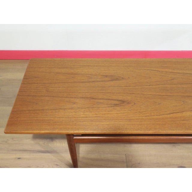 Mid Century Modern Vintage Teak Coffee Table Danish Style For Sale - Image 4 of 14