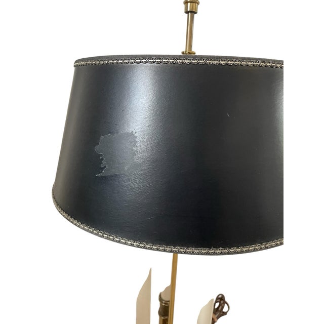 Vintage Brass Stiffel 7145 Brass Adjustable Bouillotte 3 Candlestick Lamp 30x14" For Sale - Image 9 of 9