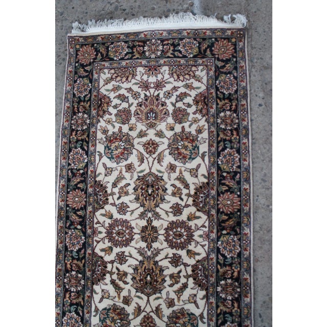 Mid 20th Century Vintage Wool Floral Hallway Runner For Sale - Image 5 of 12