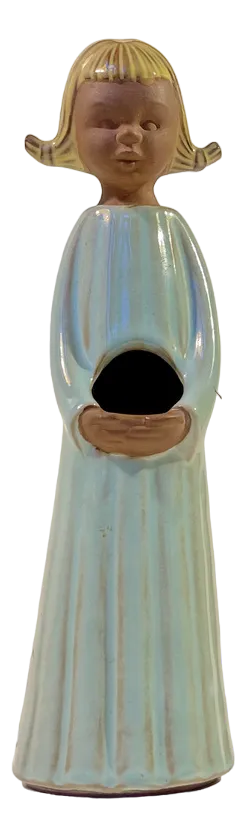 Germany Flower Girl Vase in Blue Glaze from W. Goebel, 1968