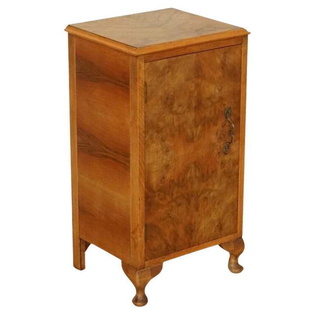 Vintage Art Deco Burr Walnut Bedside Table For Sale - Image 10 of 10