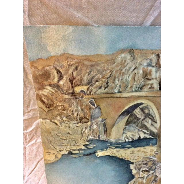 Mid 20th Century Mid 20th Century French Watercolor Painting For Sale - Image 5 of 10