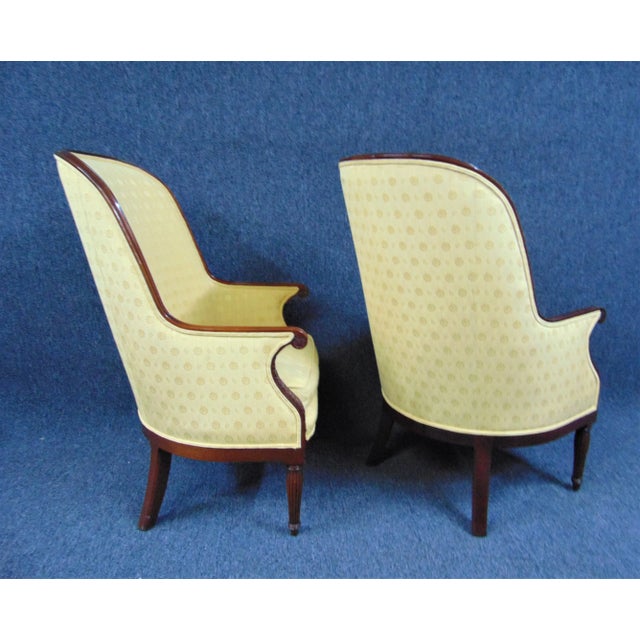Yellow Kindel Winterthur Reproductions Philadelphia Sheraton Bergeres - a Pair For Sale - Image 8 of 10