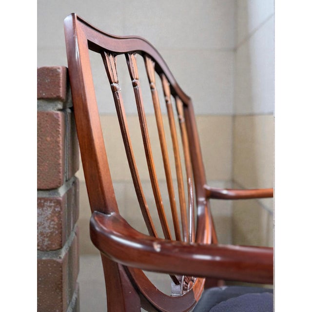 Mid-20th Century Hepplewhite Style Shield Back Armchair For Sale - Image 4 of 8