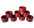 Kim Seybert Vintage 1990s Ruby Red Wooden Napkin Rings With Burnt Diamond Pattern - Set of 8 For Sale - Image 4 of 4