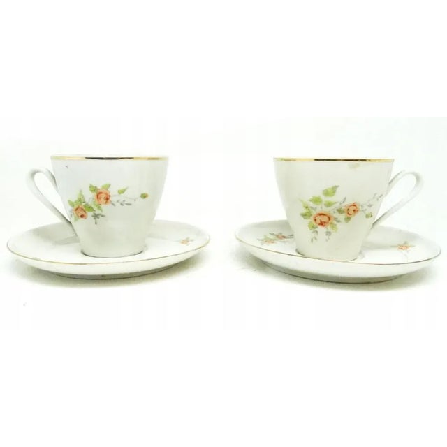 Art Deco Coffee Cups, Ćmielów, Poland, 1950s-1960s, Set of 4 For Sale - Image 4 of 4