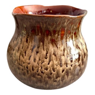 Vintage Haeger Art Pottery Planter #, Rich Brown Drip Glaze For Sale