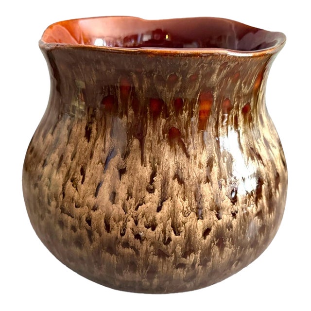 Vintage Haeger Art Pottery Planter #, Rich Brown Drip Glaze For Sale