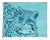 Leopard Ocelot Turquoise Navy Expressionist Painting by Cleo Plowden For Sale