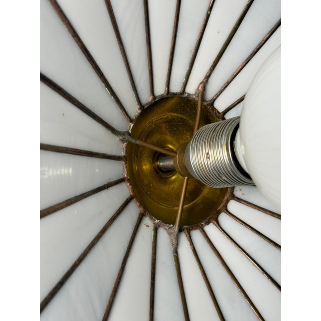 Metal Vintage Segmented Glass Pendant Lamp, 1970s For Sale - Image 7 of 11