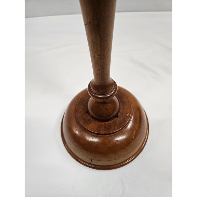 Early 20th Century Antique Wooden Candle Stand or Pedestal Bowl For Sale - Image 5 of 12