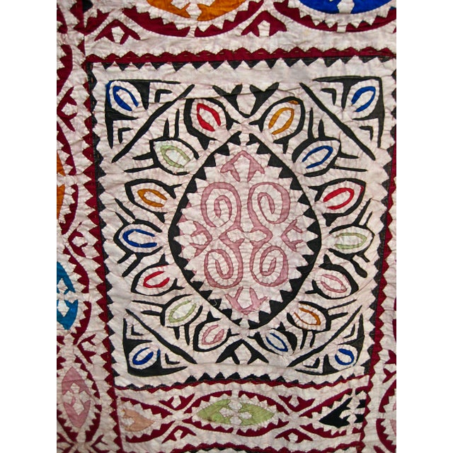 Mid 20th Century Indian Patchwork Appliques Quilt or Tapestry For Sale - Image 5 of 13