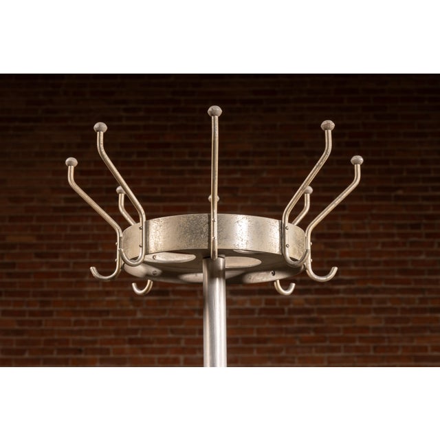 Mid 20th Century Industrial Aluminum Coat Rack Stand For Sale - Image 4 of 7