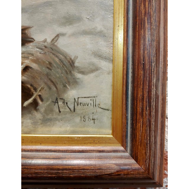 Textile Alphonse De Neuville -French & Prussian Army Saluting-Oil Painting For Sale - Image 7 of 9