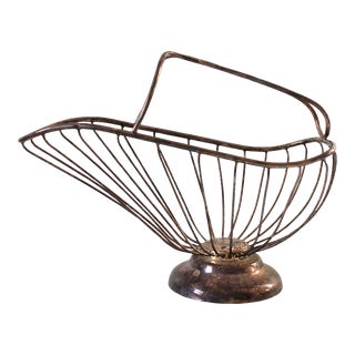 Mid 20th Century Italian Wine Basket For Sale