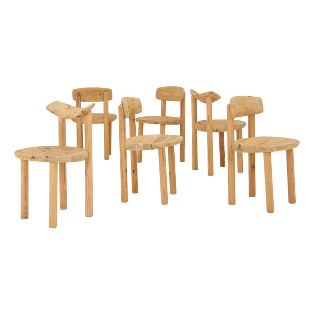 Vintage Dining Chairs in Pine by Rainer Daumiller, 1970s, Set of 6 For Sale