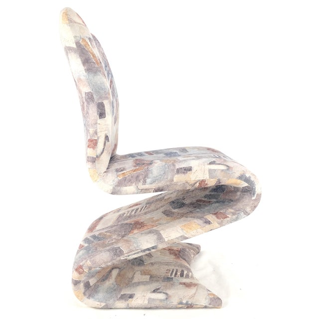 Set of 6 S Shape Curved Abstract Upholstery Italian Dining Chairs MINT